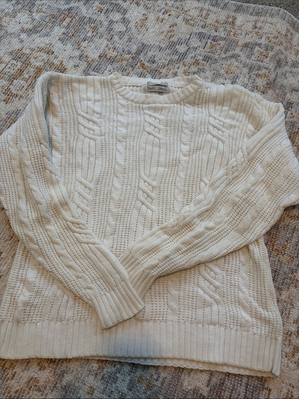 Christian Dior Cream Cable knit Sweater